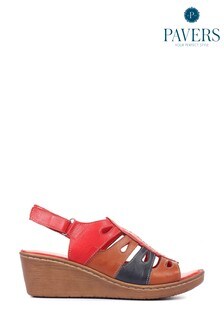 Pavers Red Leather Wedge Sandals (M42573) | 54 €