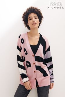 Madeleine Thompson x Label Pink/Black Animal Cardigan (M42969) | 133 €