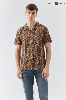 Pretty Green Orange Avalon Paisley Short Sleeve Resort Shirt (M43848) | €56