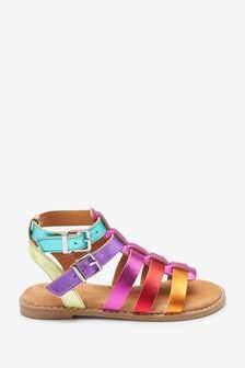 Pink Rainbow Leather Premium Gladiator Sandals (M43888) | $48 - $59
