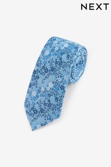 Blue Floral Pattern Tie (M43957) | $26