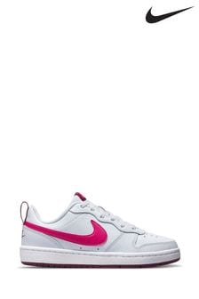 Nike White/Pink Court Borough Low Junior Trainers (M44047) | €46