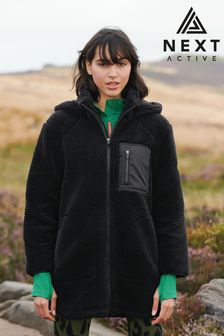 Black Next Active Sports Longline Fleece (M44276) | $156