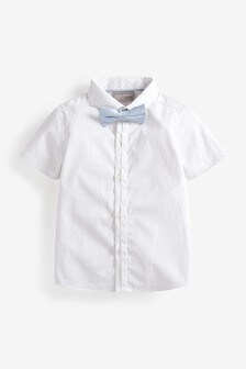 Short Sleeve Shirt And Bow Tie Set (3mths-7yrs)