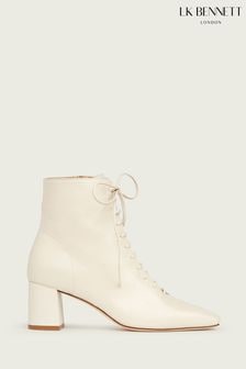 L.K.Bennett White Arabella Open Lace-Up Boots (M44424) | ₪ 1,532