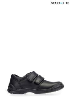 Start-Rite Engineer Vegan Black Double Strap School Shoes (M44568) | $76
