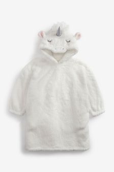 White 3D Unicorn Oversized Fit Fleece Poncho (3-16yrs) (M45151) | AED94 - AED121