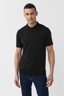 Black/White Knitted Polo Shirts 2 Pack (M45448) | $66