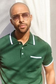 Green Knitted Polo Shirt (M45459) | €36