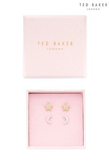 Ted Baker Natural Pave Star / Crescent Moon Multi Stud Earring Gift Set