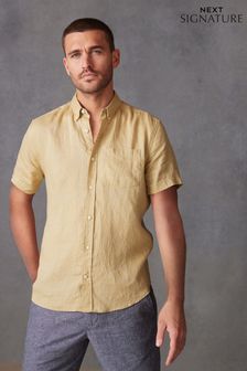 Stone Natural Signature 100% Linen Short Sleeve Shirt (M46167) | €19