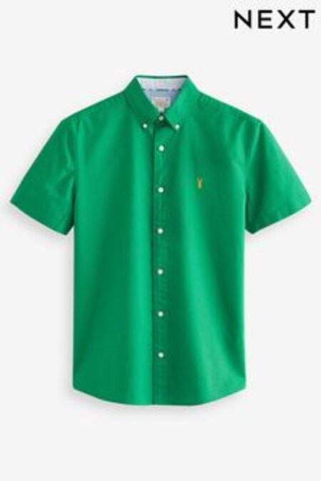 Vert - Avec Cerf - Chemise Oxford à manches courtes (M46333) | €19