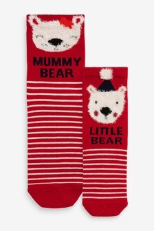 Mummy Bear And Little Bear Ankle Socks 2 Pack