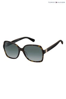 Tommy Hilfiger Tortoiseshell Brown Oversized Sunglasses (M46828) | ₪ 601