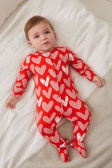 Rojo corazón - Baby Single Sleepsuit (0 meses-2 años) (M47193) | 9 € - 12 €
