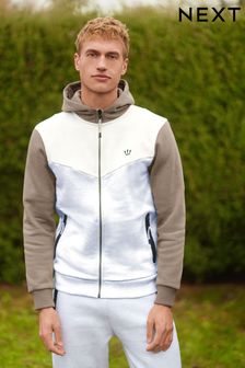 Grau/Ecru/Neutral - Kapuzensweatshirt mit Reißverschlusstasche (M47241) | 54 €