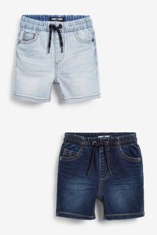 ג'ינס כחול - מארז 2 מכנסי ג'ינס קצרים מג'רסי (3 חודשים עד גיל 7) (M47315) | ‏70 ₪ - ‏85 ₪