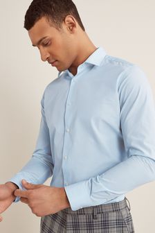 Light Blue Skinny Fit Single Cuff Easy Care Shirt (M47352) | 11 €
