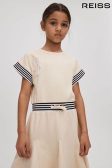 Reiss Ivory Milo Senior Cotton Blend Logo Dress (M47485) | €87