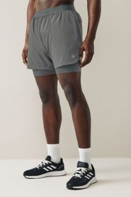 Grey 2-In-1 With Legging Active Gym & Running Shorts (M47499) | OMR11