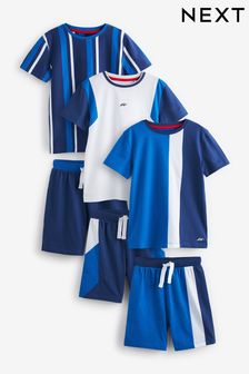 Rayures bleues - Lot de 3 pyjamas courts (1,5-16 ans) (M47619) | €24 - €35