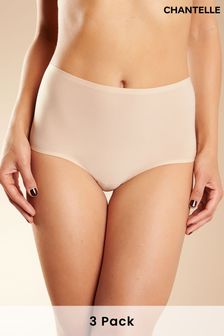 Chantelle 3 Pack Soft Stretch Seamless One Size High Waisted Knickers (M47820) | $98