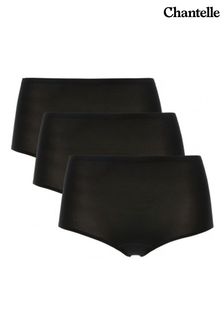 Chantelle Black Three-Pack Soft Stretch High Waisted Briefs (M47821) | ₪ 210