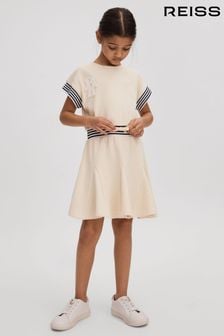 Reiss Ivory Milo Junior Cotton Blend Logo Dress (M47896) | 404 QAR