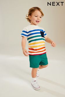 Rainbow Pocket Vertical Stripe Short Sleeve T-Shirt (3mths-7yrs) (M47949) | KRW12,300 - KRW15,600