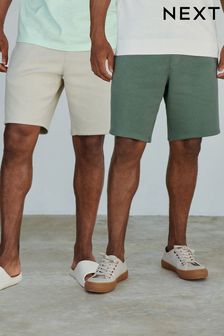 Stone Neutral/Sage Green 2 Pack Soft Fabric Jersey Shorts (M48459) | 97 zł