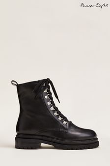 Phase Eight Meladie Black Leather Lace Up Ankle Boots (M48460) | 114 €