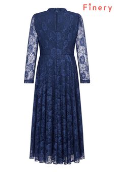 Finery Navy Blue Ravi Midi Lace Dress (M48482) | €45