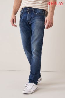 כביסה בינונית - ג'ינס בגזרה ישרה רפויה של Replay דגם Rocco (M48705) | ‏605 ₪