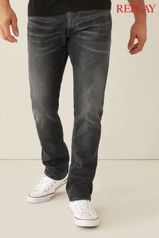 אפור - ג'ינס בגזרה ישרה רפויה של Replay דגם Rocco (M48707) | ‏698 ₪
