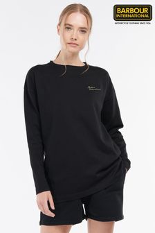 חולצת Nola שחורה בגזרה ארוכה לנשים מכותנה של Barbour® International (M49023) | ‏187 ₪