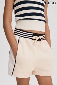Reiss Ivory Colette Junior Cotton Blend Elasticated Waist Shorts (M49033) | OMR23