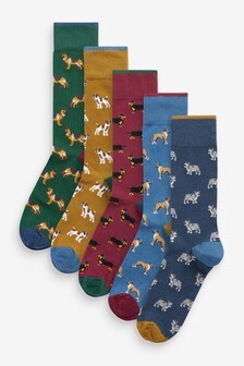 Dog 5 Pack Pattern Socks (M49172) | ₪ 38