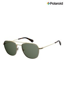 Солнцезащитные очки с зелеными поляризованными стеклами и золотистой отделкой Polaroid (M49204) | €63