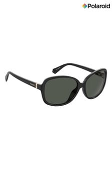 Polaroid Black Oversized Polarised Lens Sunglasses (M49206) | $89