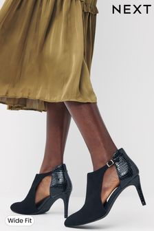 Black Regular/Wide Fit Forever Comfort® Open Side Skinny Heel Shoe Boots (M49277) | ₪ 154