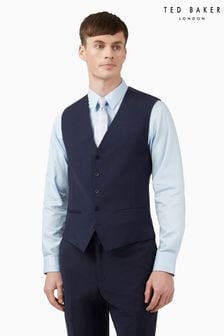 Ted Baker Navy Blue Premium Panama Suit Waistcoat