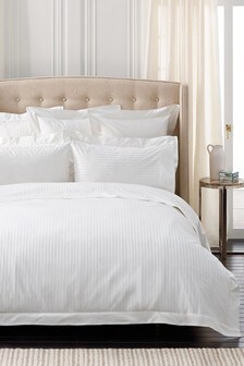 Sheridan White Millenia Classic Stripe 1200 Thread Count Fitted Sheet (M49425) | €87 - €100