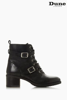 Dune London Black Paxtone Buckle Detail Heeled Hiker Boots (M49738) | 168 €