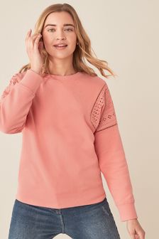 Coral Pink Broderie Sweatshirt (M49765) | 38 €