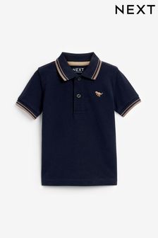 Navy Tipped Short Sleeve Plain Polo Shirt (3mths-7yrs) (M49998) | TRY 92 - TRY 138