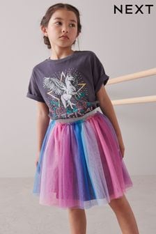 Pink/Blue/Purple Ombre Rainbow Mesh Skirt (3-16yrs) (M50151) | €13 - €18