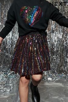 Rainbow Stripe Sequin Skirt (3-16yrs) (M50165) | €13 - €18