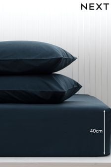 Ink Navy Blue Cotton Rich Extra Deep Fitted Sheet (M50282) | 23 € - 31 €
