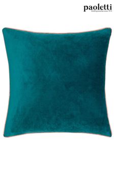 Riva Paoletti Teal Blue/Blush Pink Meridian Velvet Polyester Filled Cushion