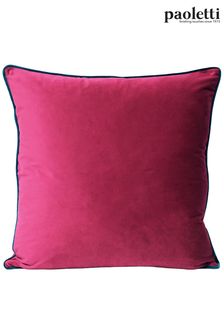 Riva Paoletti Raspberry Pink/Teal Blue Meridian Velvet Polyester Filled Cushion (M50539) | €21